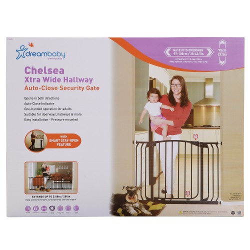 Dreambaby chelsea 2025 extra wide gate