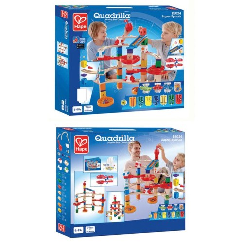 hape quadrilla super spiral marble run set