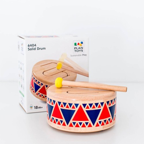 plan toy solid wood drum