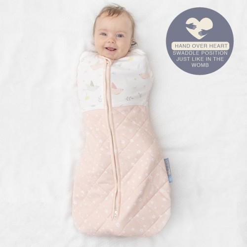 Living Textiles Smart Sleep Quilted Zip Up Swaddle 2.5 Tog Ava Bird 4 12 Months